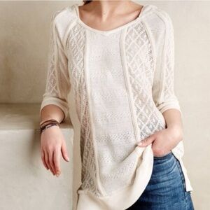 Anthropologie Meadow Rue Whispering Winds Tunic Hooded Sweater